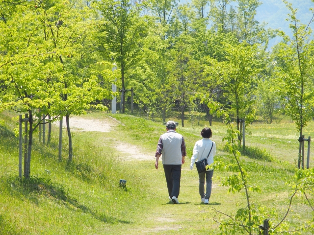 老夫婦の散歩