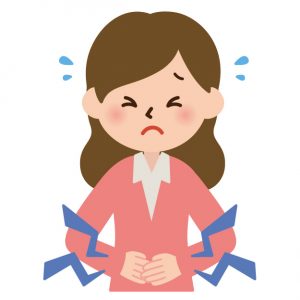 お腹が痛い女性のイラスト