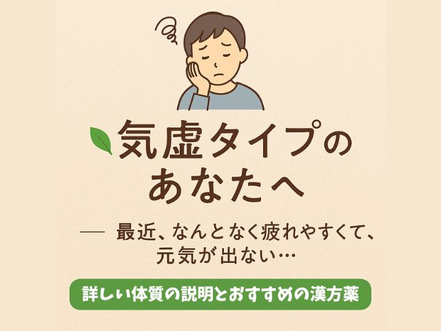気虚タイプの体質の説明とおすすめの漢方薬