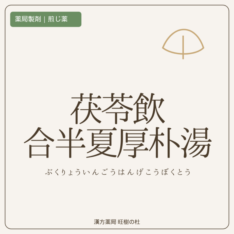 薬局製剤、煎じ薬、茯苓飲合半夏厚朴湯、漢方薬局旺樹の杜