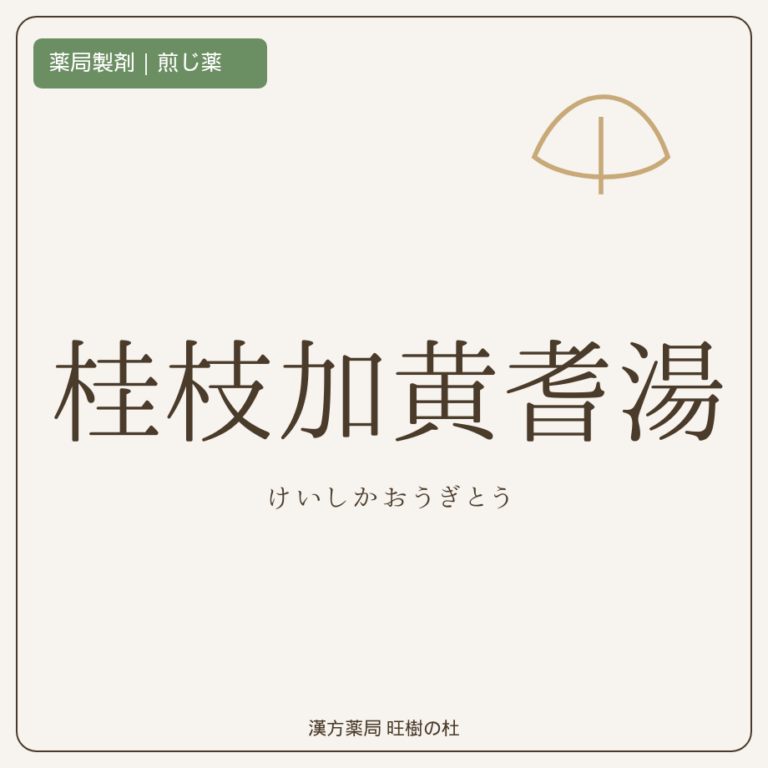 薬局製剤、煎じ薬、桂枝加黄耆湯、漢方薬局旺樹の杜