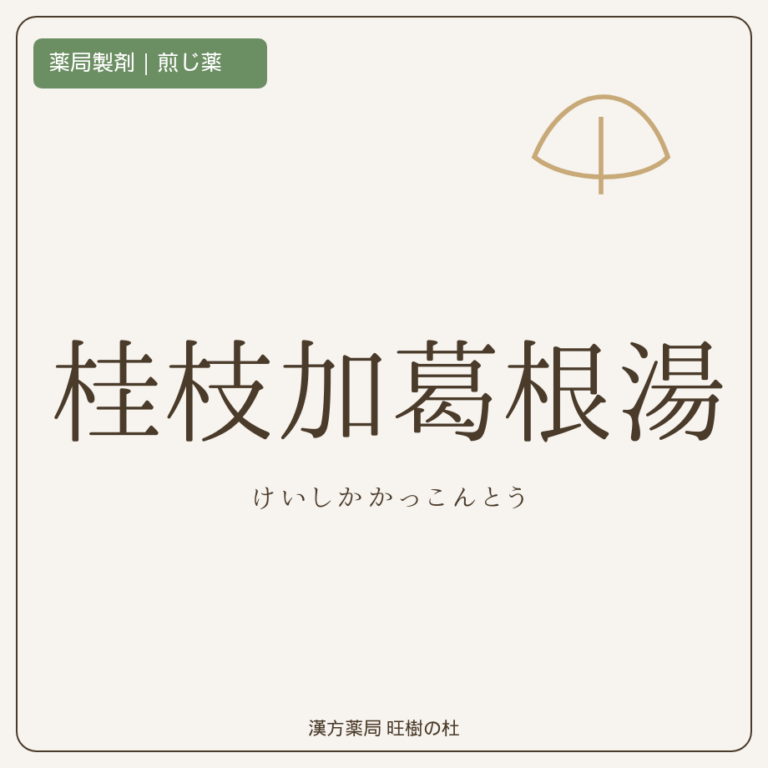 薬局製剤、煎じ薬、桂枝加葛根湯、漢方薬局旺樹の杜