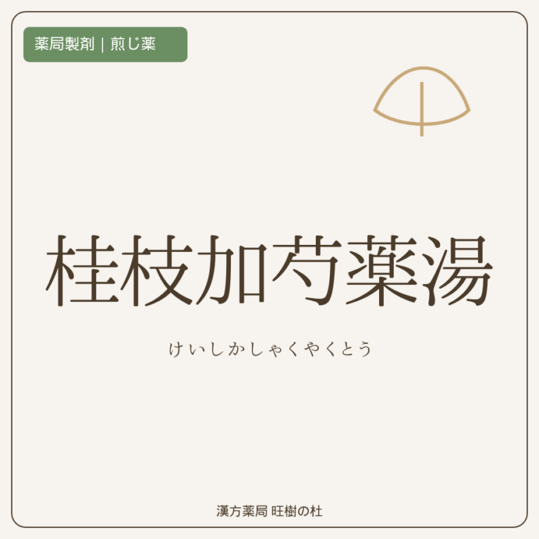 薬局製剤、煎じ薬、桂枝加芍薬湯、漢方薬局旺樹の杜