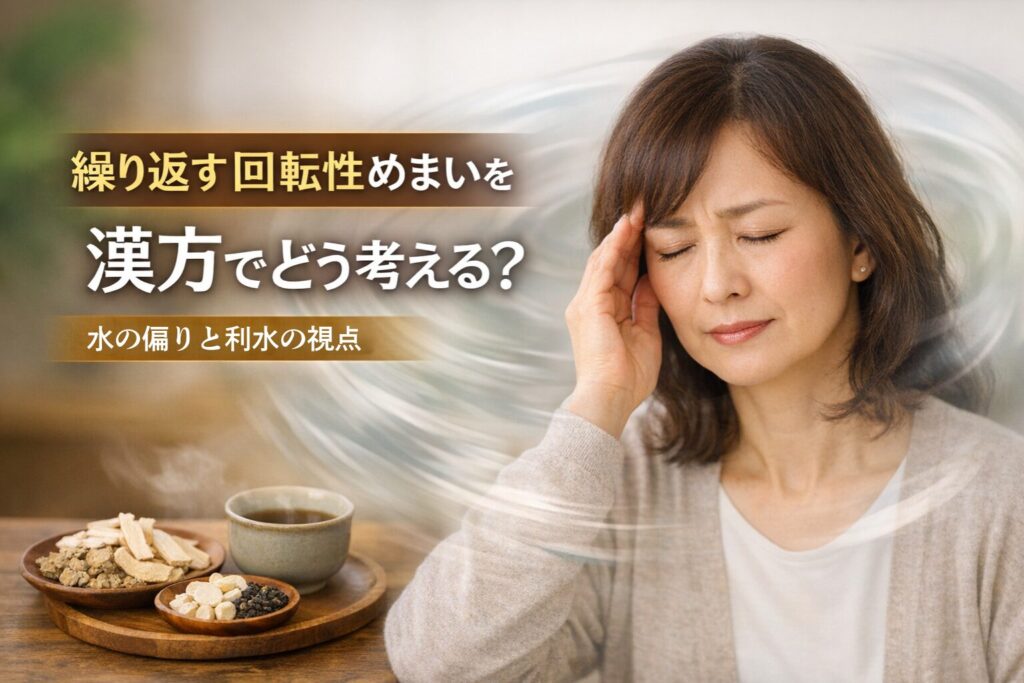 繰り返す回転性めまいを漢方でどう考える？水の偏りと利水の視点