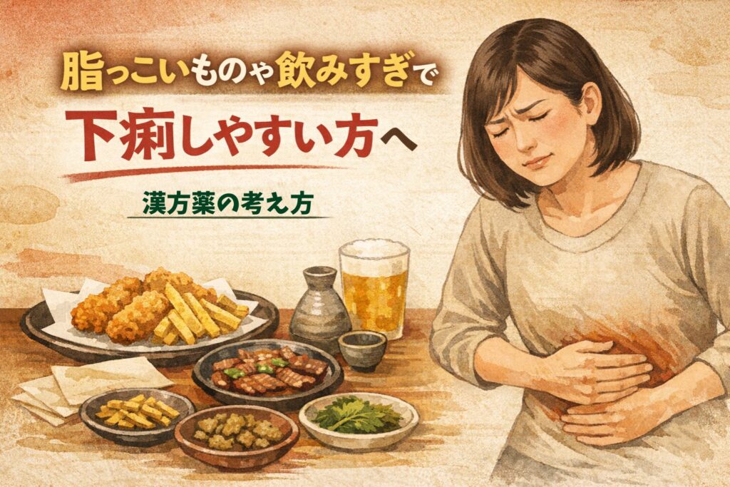 脂っこいものや飲みすぎで下痢しやすい方へ